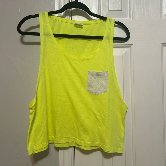 PINK Victoria's Secret Neon Yellow Tank Top - Picture 1 of 3